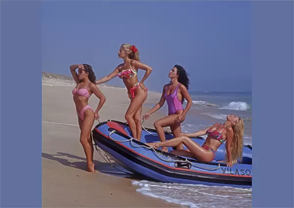 Four girls in the beach