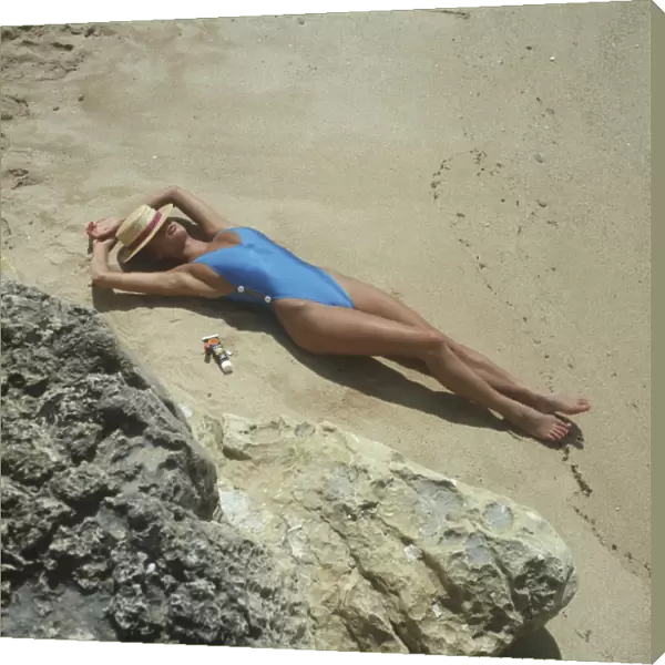 Girl lying beach