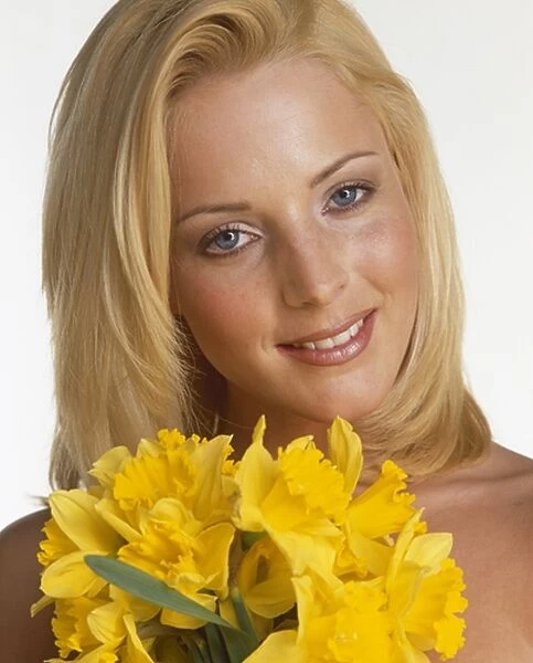 Jo Hicks with daffodils