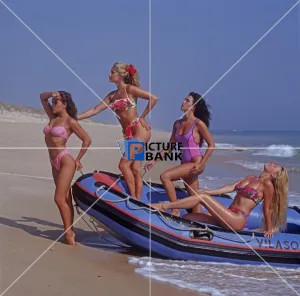 Four girls in the beach