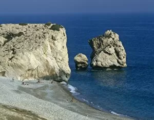 Beach Gallery: Landscape view of the Aphrodite Rock and beach, Cyprus
