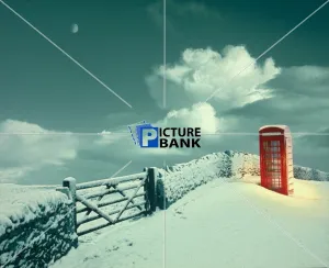 Christmas & New Years Collection: Red Phonebox on a snow covered hill Christmas & New Years